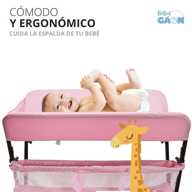 Cambiador De Pañales Para Bebé Plegable Portátil Ligero Color Rosa Baby  Gaon GNDC01
