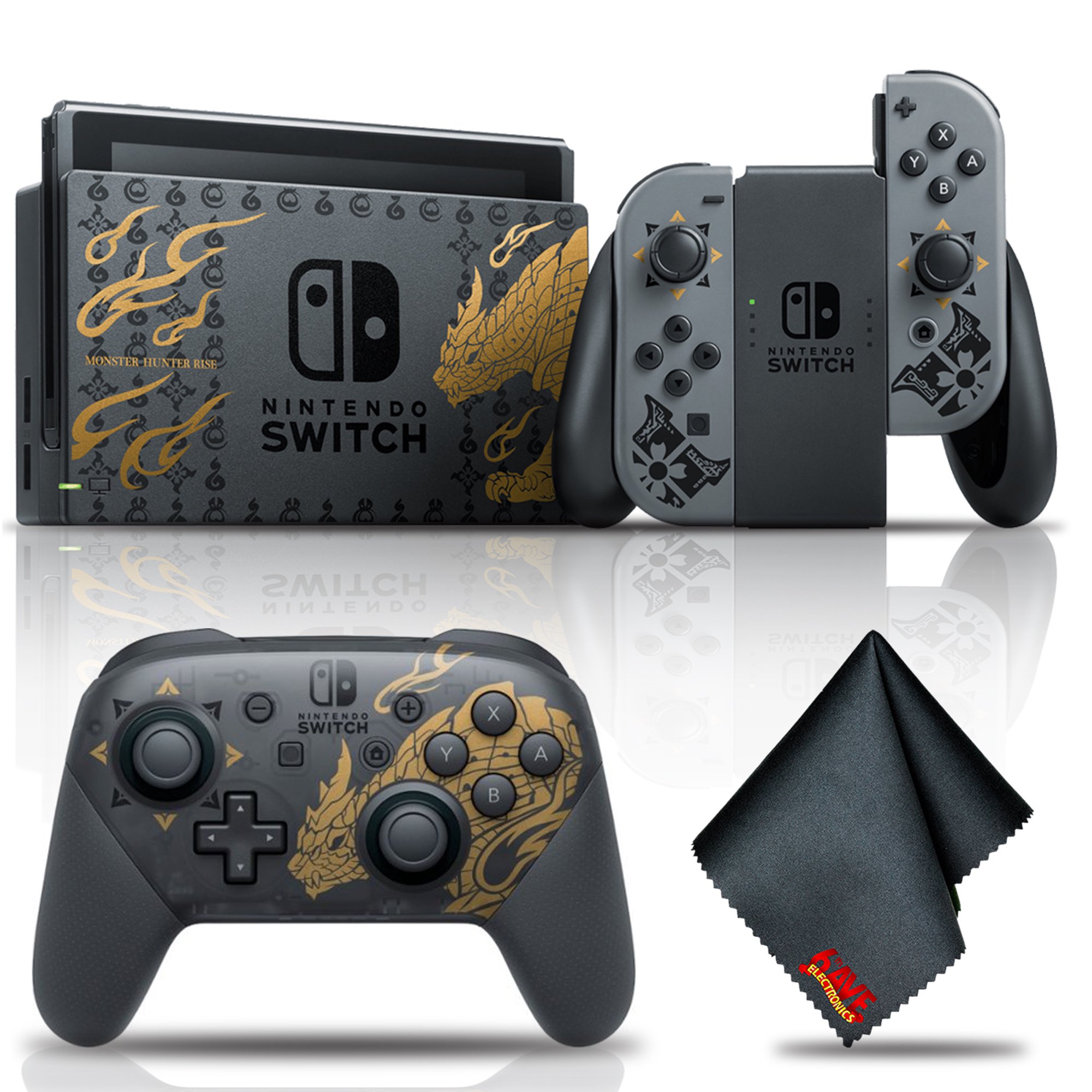 Controle Nintendo Switch Joy Con (l+r) Tema Monster Hunter Rise