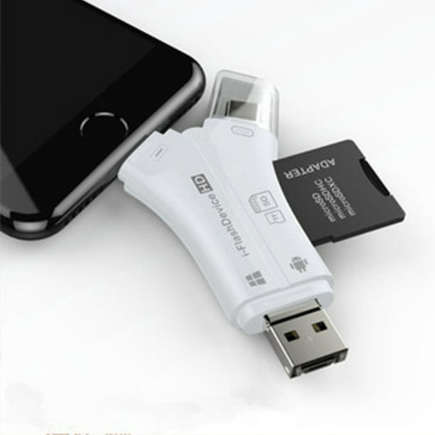 Lector de tarjetas SD para iPhone/iPad, adaptador de lector de visor SD,  lector de tarjetas micro SD de memoria USB para iPhone, Mac y PC, lector de