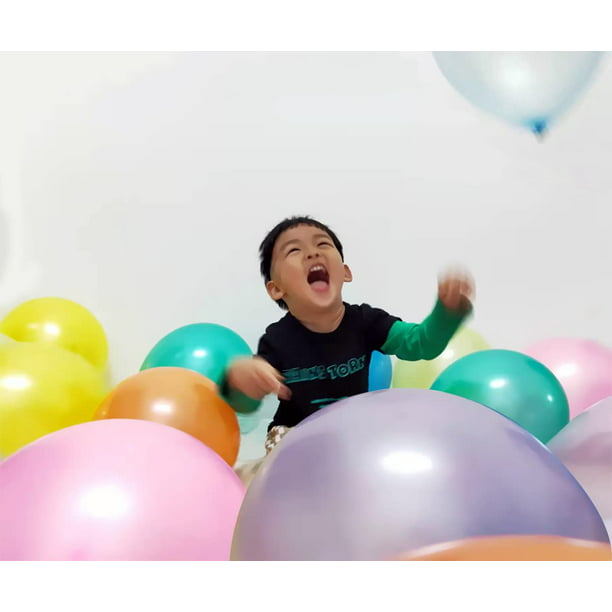  Paquete de 100 globos de colores surtidos con bomba de globos,  globos de fiesta arcoíris de 12 pulgadas para cumpleaños, globos de látex  coloridos para guirnalda de arco y decoración de