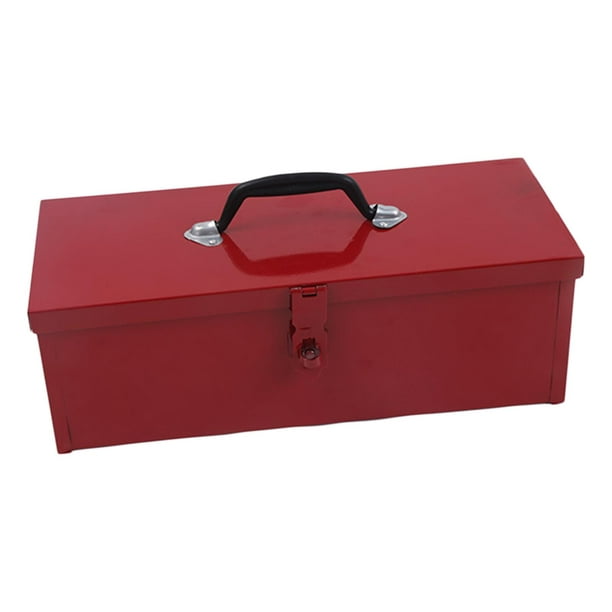  Cajas de herramientas de metal, cajas de herramientas de metal,  caja de almacenamiento de herramientas de mano, caja de almacenamiento de  hierro, contenedor de almacenamiento de herramientas rojas : Herramientas y