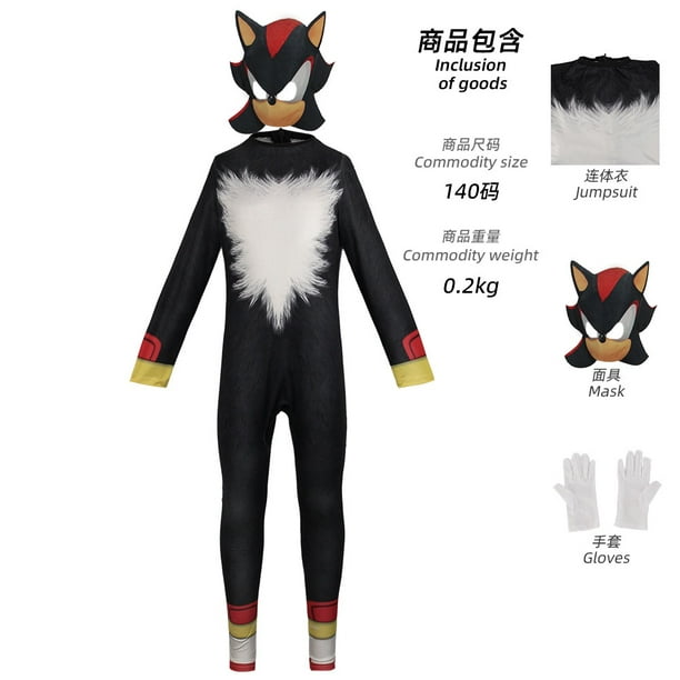 Disfraz de Sonic para niños, traje con guantes para cosplay, ropa de  simulación para niñas, regalos de Halloween (negro, 9-10 años) :  : Juguetes y Juegos