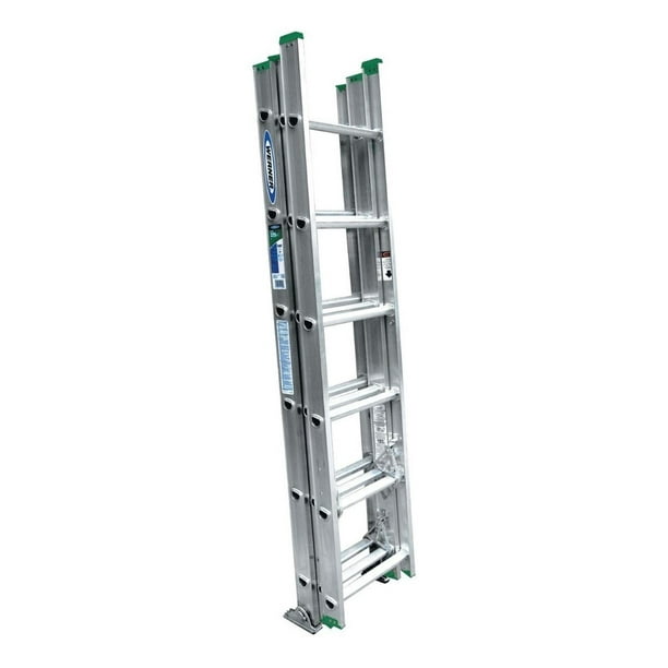  Escalera extensible Werner, con escalones planos en D, de  aluminio, de 300 libras, D1516-2 : Herramientas y Mejoras del Hogar