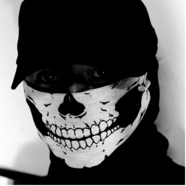 Máscara Facial De Calavera Fantasma Esqueleto Pasamontañas Disfraz De  Halloween Cosplay Ciclismo Pesca Moto Biker
