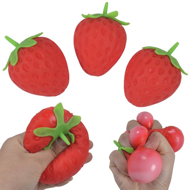 1 bola antiestrés – bolas de estrés expandibles de frutas para