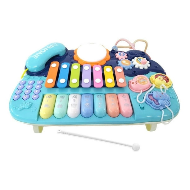 Piano Y Xilófono Para Bebé, Con Juegos Interactivos azul bebé Rm Regalomex  SSP1101654