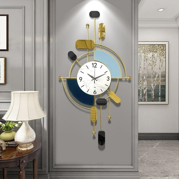 Relojes de pared grandes de Metal creativos para decoración de sala de  estar, con reloj decorativo silencioso para oficina, hogar, comedor, cocina