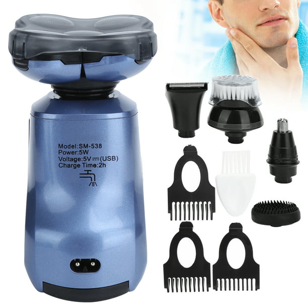 VOYOR Maquinilla de afeitar eléctrica para hombres, afeitadoras  inalámbricas para afeitarse con cara, cara, nariz, oído, pelo, recargable,  húmedo