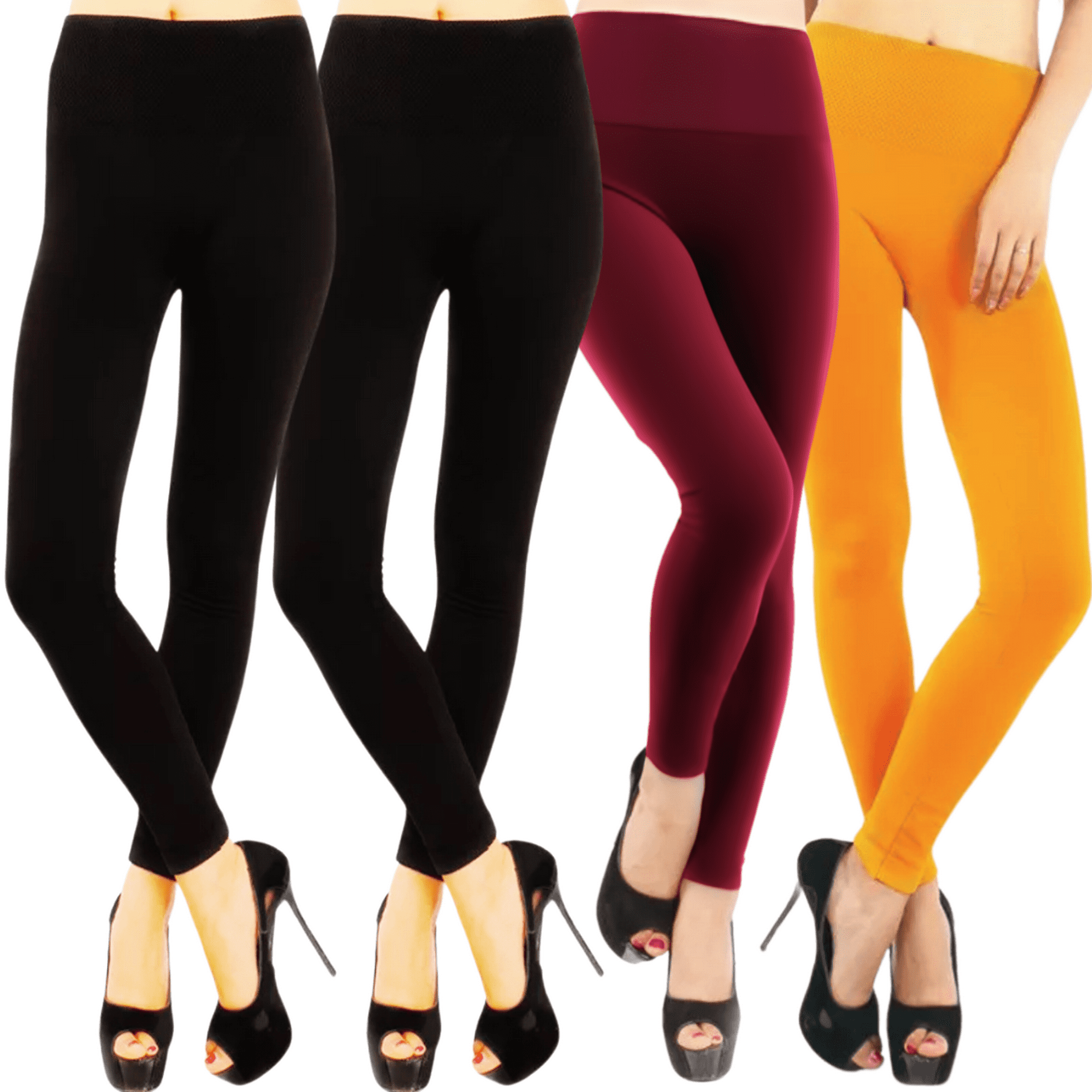 Pack 4 colores leggins faja termicos afelpados unitallas yoga
