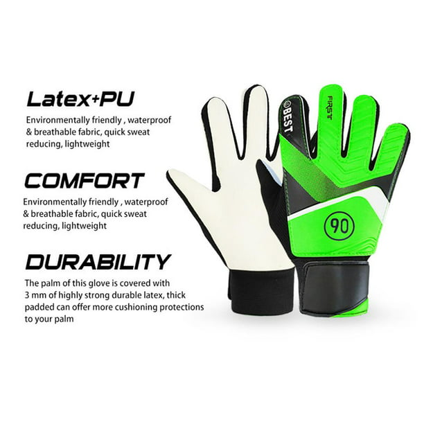 1 par de guantes de fútbol para niños portero de fútbol ​​mano de látex  (talla 7). JShteea El nuevo