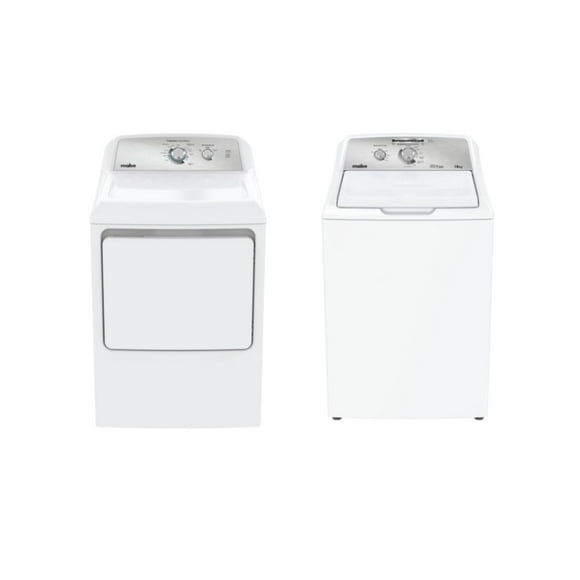 combo de lavadora  secadora mabe smg26n5mnbab0 20 kg lma78112cbab0 18 kg blanco