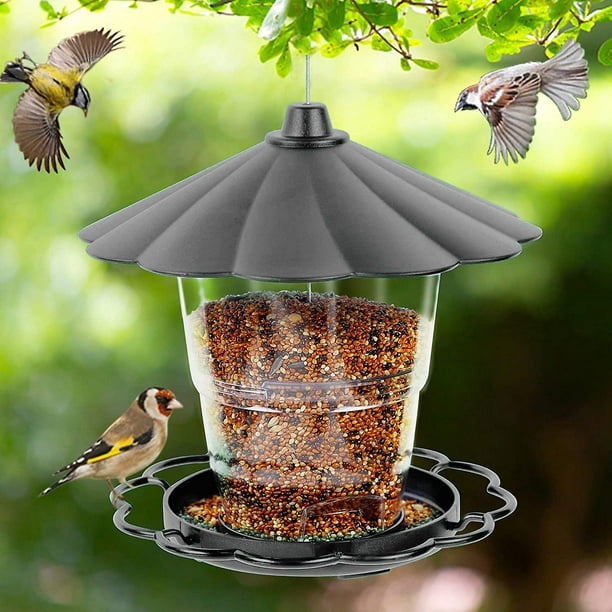 Comedero para pájaros exterior para observadores de pájaros de exterior y  jardín (gris) Afortunado Sencillez