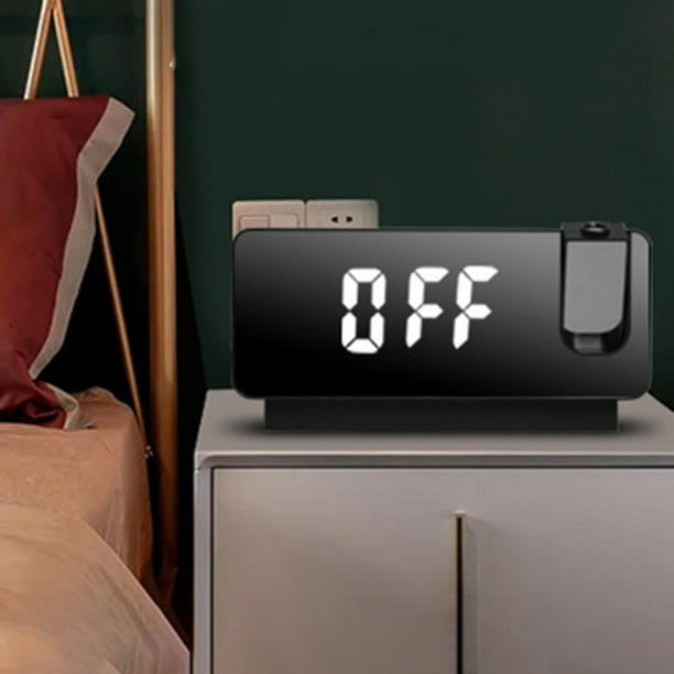 Reloj despertador digital Superficie de espejo LED Reloj electrónico con  repetición para dormitorio Negro Zulema reloj despertador digital