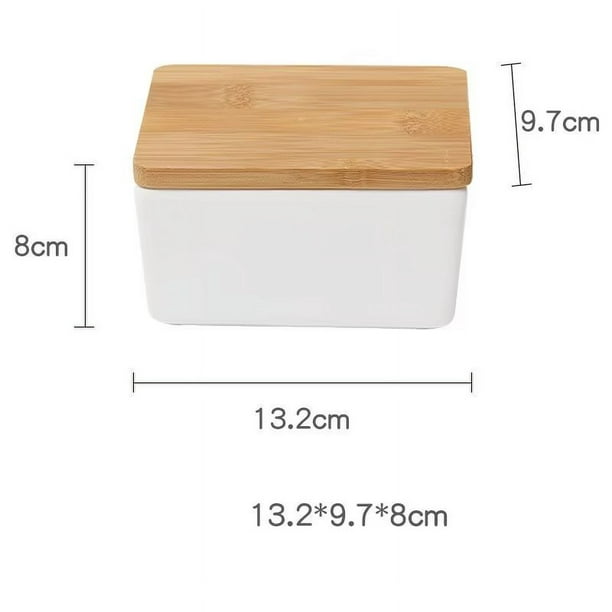 Mantequillera con tapa de bambú, contenedor de sellado con tapa,  rectangular, almacenamiento de alimentos para el hogar : Hogar y Cocina