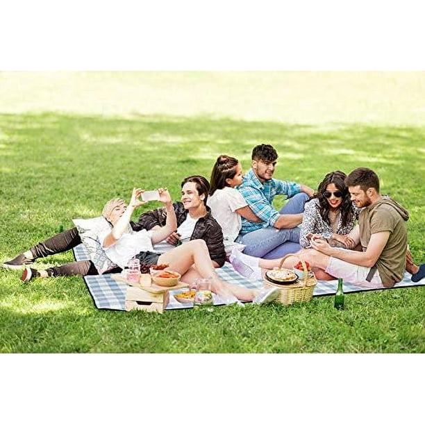 Manta de picnic impermeable grande de 35 x 79 pulgadas – Alfombra de picnic  plegable de 3 capas perfecta para parque y playa, resistente al césped/agua  – Manta de playa/mantas de picnic –