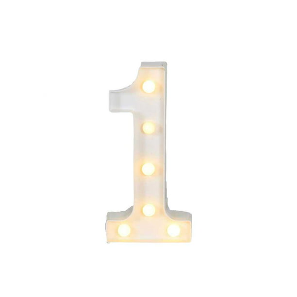 Matsuzay Ceremonia de boda Aniversario Número en forma de luz Lámpara de  números portátil con pilas Decoración de la fiesta del hotel de la oficina  Kits de decoración para fiestas Numero 1