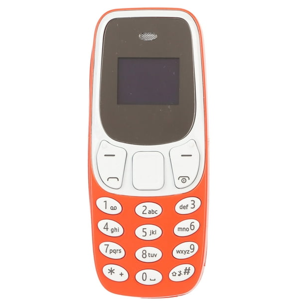 El teléfono más pequeño del mundo, manos libres, Bluetooth, marcador,  tarjeta SIM dual, desbloqueado, GSM 2 en 1, mini teléfono móvil naranja