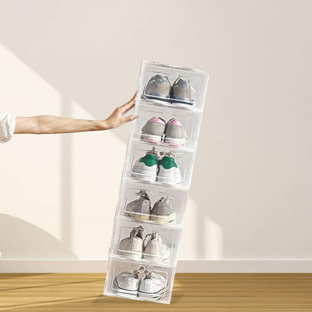 Caja de almacenamiento de zapatos transparente de 6 uds, caja de zapatos  estable/apilable/transparente/organizadores de zapatos contenedor de zapatos  Macarena Organizador de almacenamiento de zapatos