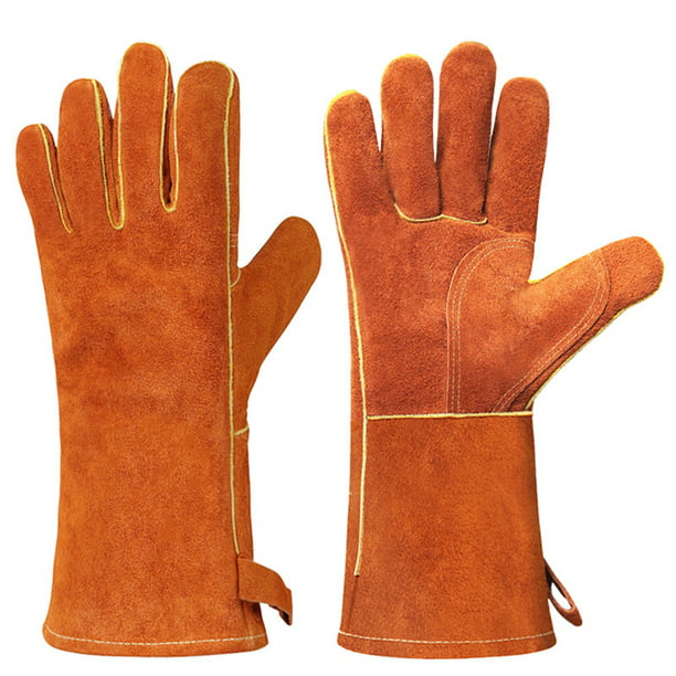 Guantes resistentes al calor para parrilla, guantes protectores de parrilla  para altas temperaturas, guantes de manga larga para freidora, hornear