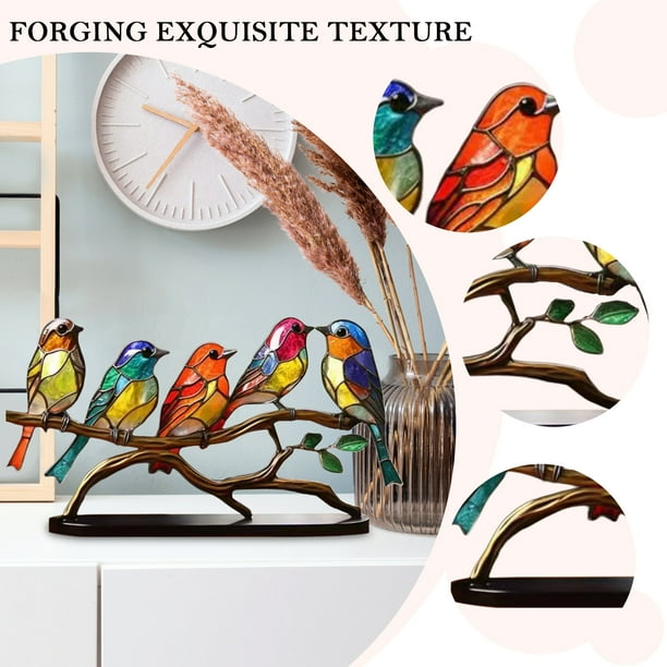 Adorno de pájaros de colores, decoración de pájaros, decoración del hogar,  regalo de estilo moderno, figura de pájaros acrílicos, adornos decorativos