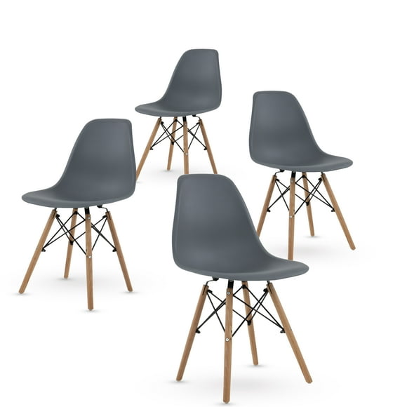 silla minimalista estilo moderno 4 piezas gris gaon minimalista