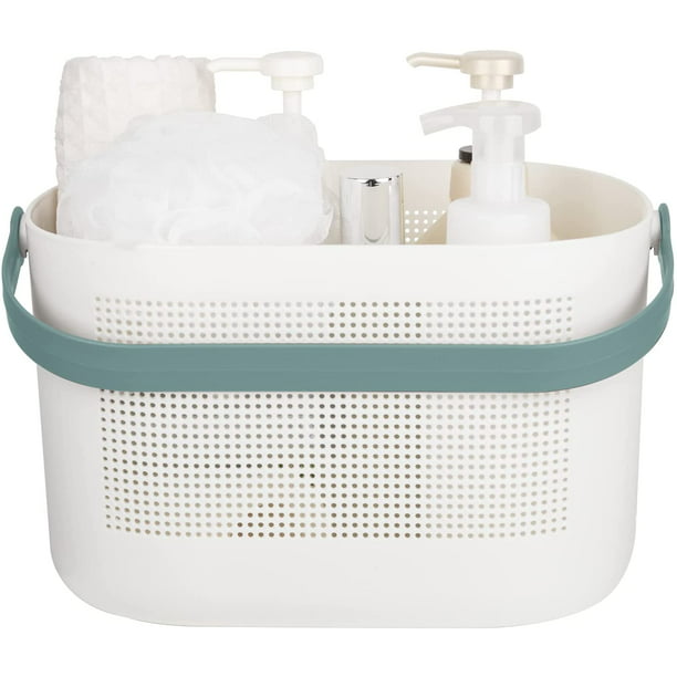 Cesta de almacenamiento de plástico con asa, carrito de ducha, cesta de  almacenamiento para baño, cocina, dormitorio Ormromra WMZY-561-1