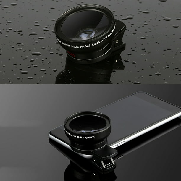 Kit de lente de cámara de teléfono, kit de lente de teléfono celular 11 en  1 para iPhone y Android, 0.63X gran angular+15X macro+