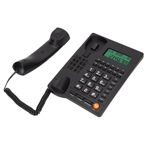  Teléfono/teléfono inalámbrico, teléfono fijo, oficina hogar  altavoz centro de llamadas teléfono con manos libres, teléfono con cable  integrado pantalla de llamadas negro, teléfono y auriculares duales :  Productos de Oficina