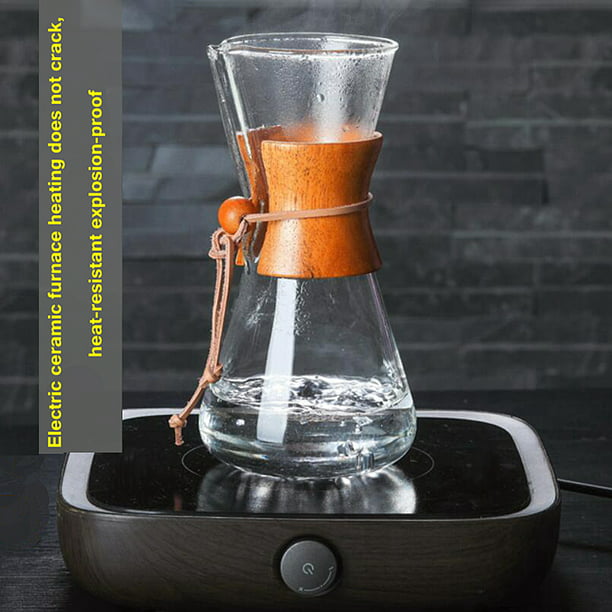  MJWDP Cafetera y cafetera manual de gran capacidad, resistente  al calor, de acero inoxidable, vidrio transparente, cafetera manual (tamaño  : 20.3 fl oz) : Hogar y Cocina