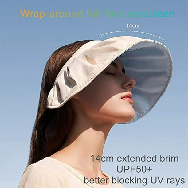 Gorra con visera Sombrero para el sol para mujer con sombrero de paja  plegable Protección UV 50 Elegante Sombrero para el sol Protección solar  para el verano Sombrero deportivo para la playa