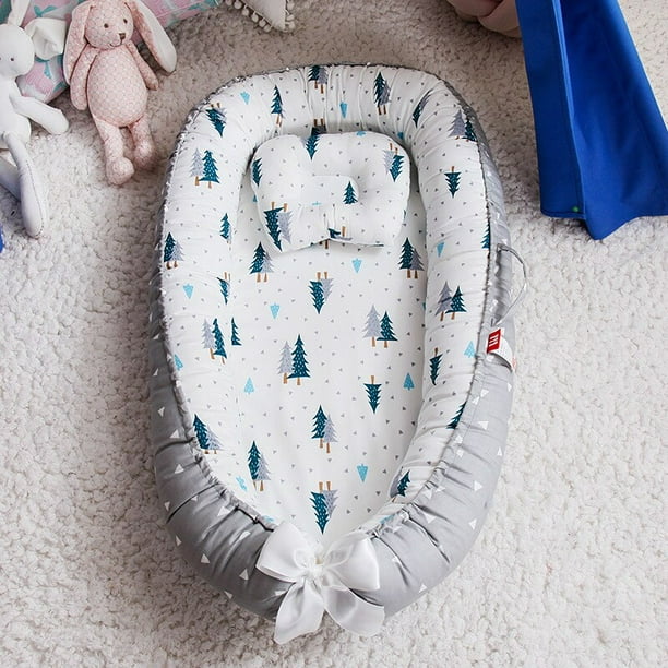 cunas para el bebe cubregolpes para bebé accesorios para cunas Cama nido  con almohada para bebé, cuna portátil de viaje, cuna de algodón para bebé  recién nacido, cuna parachoques de 85x50cm Fivean