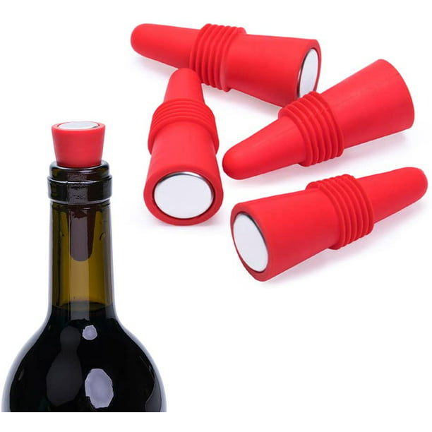 Tapones para botellas de vino, paquete de 24 unidades, protector de vino  con vidrio de silicona, tapón de vino irrompible para decantador, bebidas