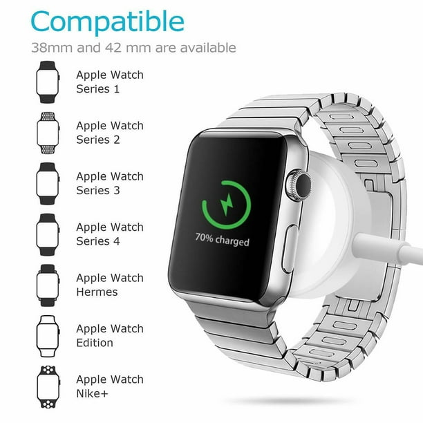 Cargador inalámbrico rápido para Apple Watch Series 1 2 3 4 Magnético 38 /  42mm USB Cable de carga rápida 1m para cargador Iwatch