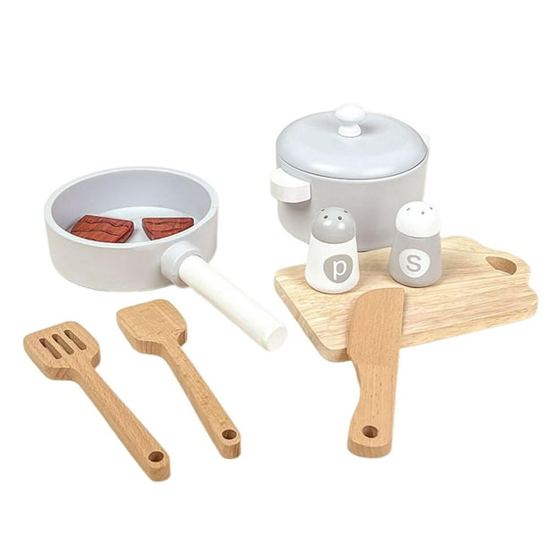 Cocina juguete de madera con accesorios, utensilios de cocina