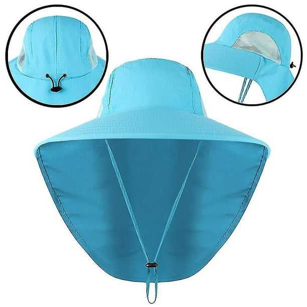 Sombreros de sol para hombres y mujeres, gorra de protección UV al aire  libre con protector facial, pelota de fútbol de 22.6 pulgadas, azul