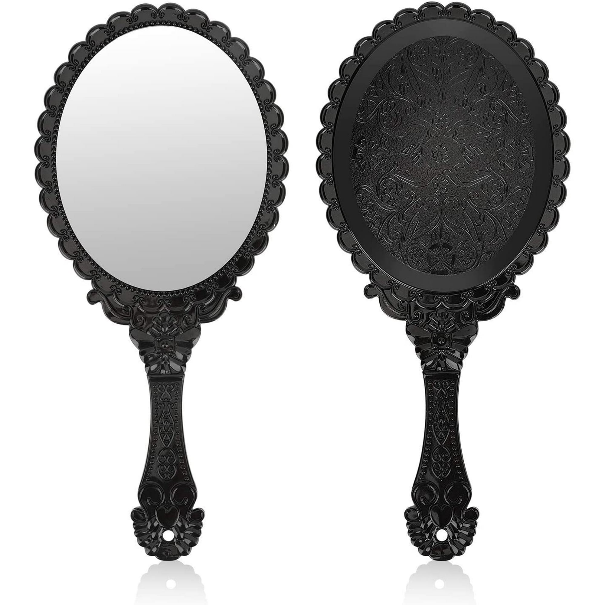 Espejo de mano vintage, pequeños espejos decorativos de mano para  maquillaje facial, flor en relieve Adepaton WRMH-924-2