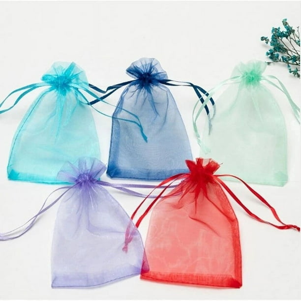 MJIYA Bolsas de organza, paquete de 50 bolsas de bolsitas de regalo de  boda, bolsas de joyería pequeñas con cordón para joyas, pequeñas bolsas de