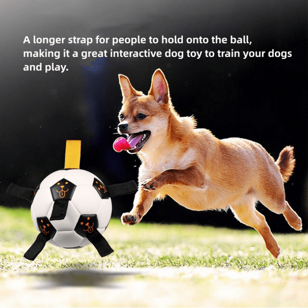 Pelota de fútbol para perros con correas, juguetes interactivos para perros  para tira y afloja, regalos de cumpleaños para cachorros, juguete de