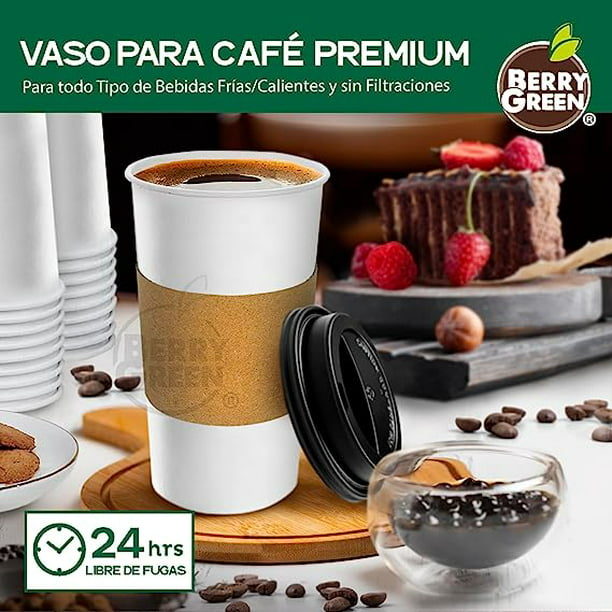 Berry Green 50 Vasos para Cafe de 12 oz (355 ml) Desechables con
