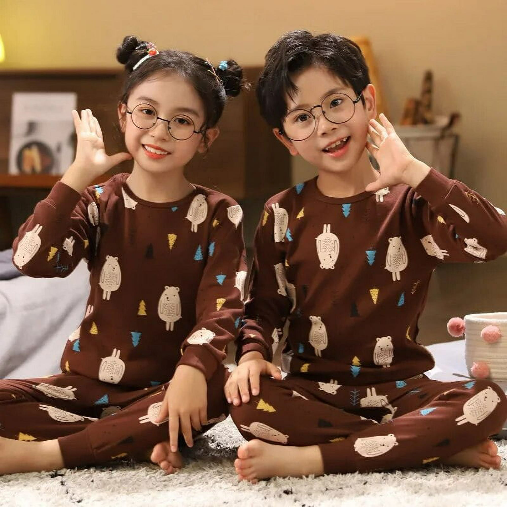 3 4 5 6 7 8 9 10 años niños pijamas set niñas unisex dibujos animados ropa  de manga corta pijama algodón ropa dormir