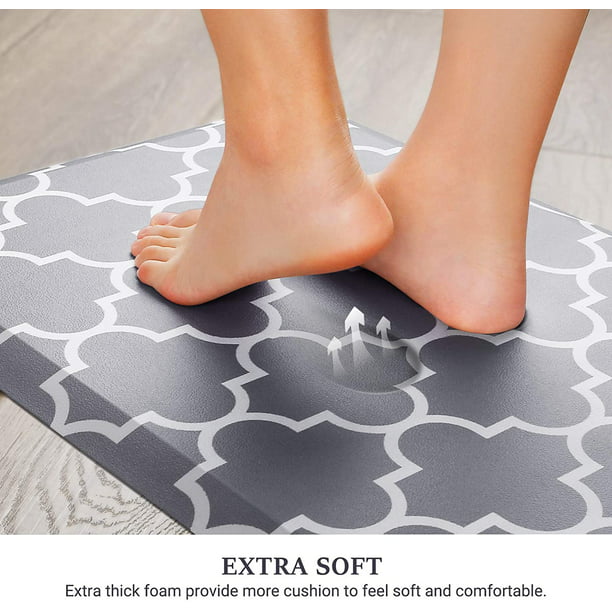 Carvapet Tapete antifatiga acolchado para cocina, cómodo, impermeable,  antideslizante, de pie, tapete ergonómico de espuma de PVC resistente para  el