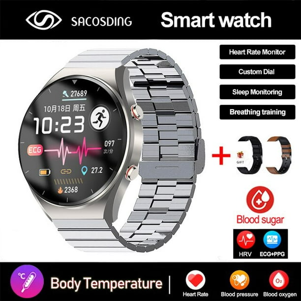 Reloj inteligente deportivo para hombre, pulsera con control de glucosa en  sangre, ECG + PPG HRV, presión arterial, temperatura corporal, compatible  con Huawei y Xiaomi xuanjing unisex
