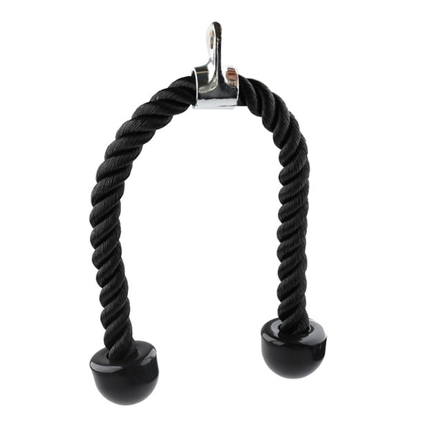 Combo de accesorios de cable de cuerda de tríceps de agarre ergonómico: una  cuerda de 30 pulgadas y una cuerda de agarre simple de 16.5 pulgadas