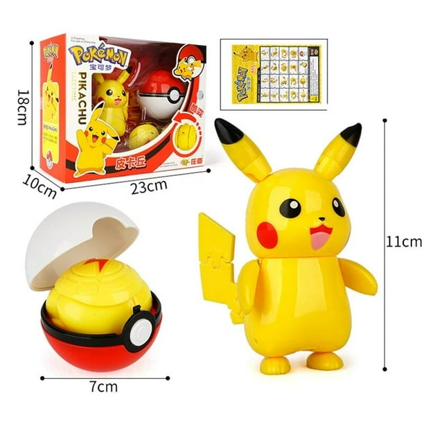 Pokemon figuras de ação pikachu original girando topo dos desenhos animados  girando batalha jogo presente aniversário