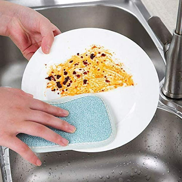 Paquete de 4 esponjas para lavar platos lavables, esponja para lavar platos  reutilizable, esponja pa JAMW Sencillez