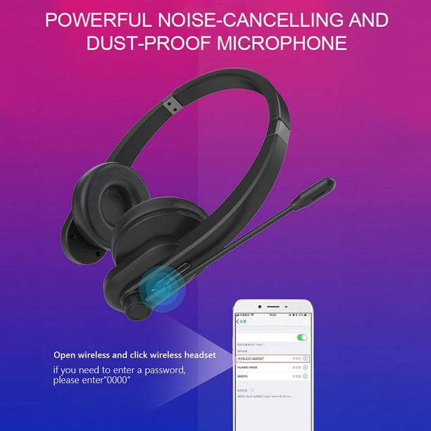 Auriculares Bluetooth para teléfono con micrófono con transmisor de audio  USB, hasta 20 horas de tiempo de conversación, función de silencio para PC