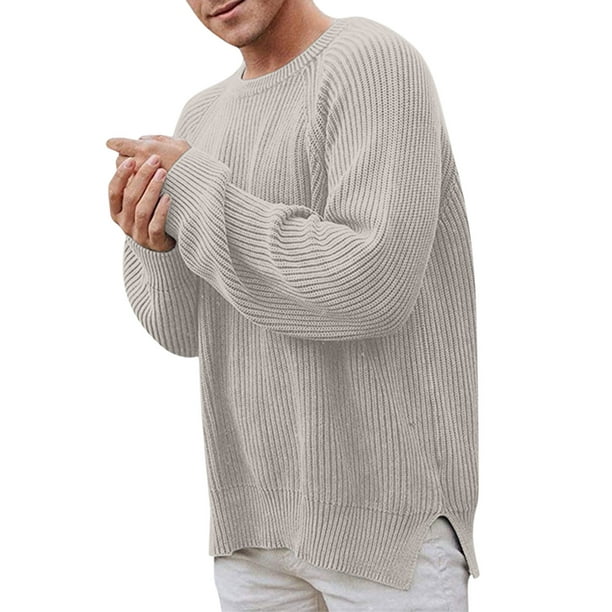 Gibobby Suéter hombre Suéter de punto informal para hombre de otoño e  invierno, con cuello redondo, Gibobby
