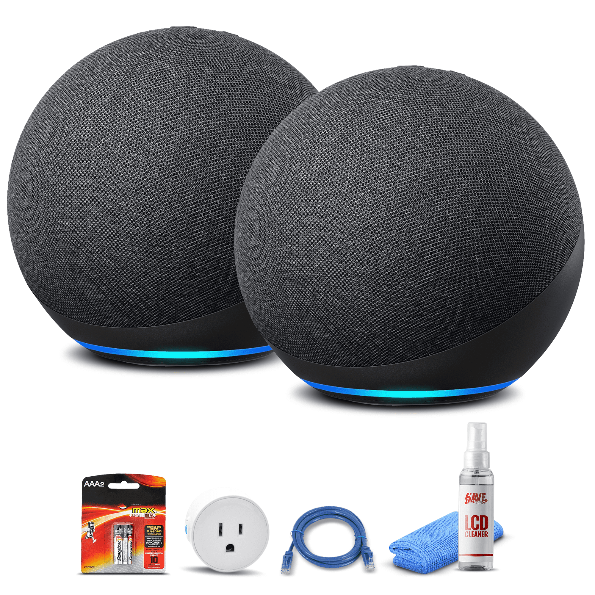 (2) Echo (4th Gen) Smart Home Hub with Alexa Charcoal + WiFi Smart