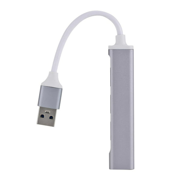 Concentrador USB 3.0 2.0 con alimentación, 4 puertos USB múltiples para PC  usb, concentrador USB de protección múltiple, compatible Gris jinwen  adaptador usb c hub dongle
