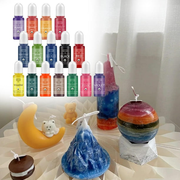  Colaxi Concentrado de tinte líquido para velas, 20 colores  brillantes, tinte para colorear velas DIY suministros para hacer velas :  Arte y Manualidades